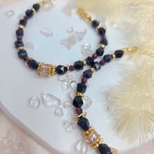 寧靜璀璨【藍】-藍砂石&石榴石│忠誠與友愛的半寶石水晶手鍊