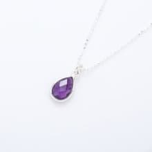 【Angel & Me】紫水晶 水滴 Amethyst s925 純銀 項鍊 生日禮物