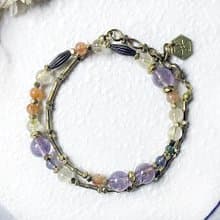 VIIART。塞納河的清晨。紫水晶鈦晶黃銅項鍊手鍊長鍊2WAY