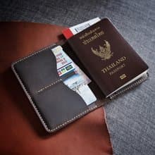 Personalized Passport holder Handmade Crazy horse genuine leather