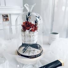 小香風格花束玻璃鐘罩花禮