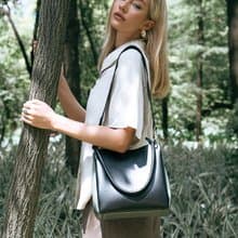 Mini Two-Tone Tote 素皮革手提包 側背包 斜背包 黑色x綠色