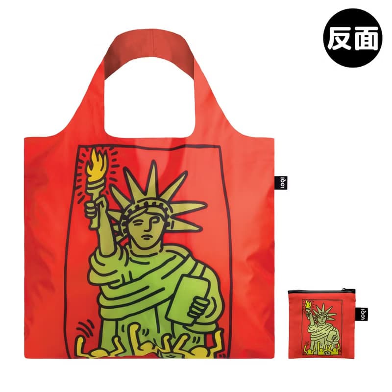 LOQI 環保材質購物袋-凱斯哈林 紐約(無扣帶、無暗袋)