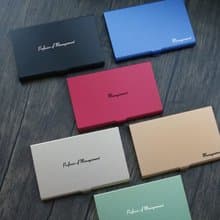 可擕式金屬名片夾免費刻字設計logo六色可選