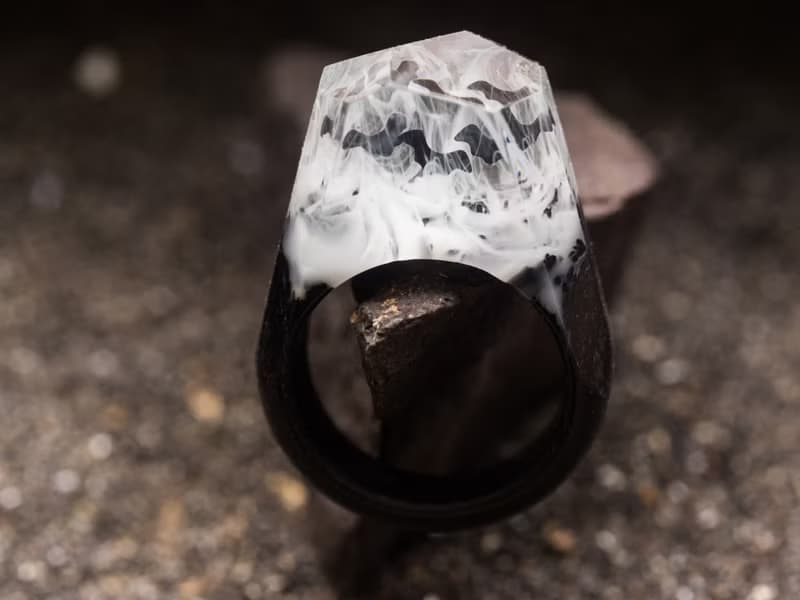 Wooden resin Ring Black Bat for halloween perfect gift for women and men