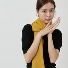 芥末黃 | 經典素面 喀什米爾圍巾