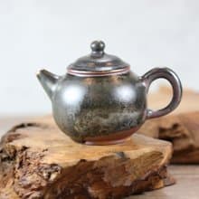 【送禮好物】160ml 柴燒天目釉 手拉坯茶壺 鶯歌葉敏祥作品