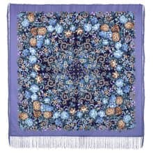 Pavlovo Posad Russian Shawl 100% Wool Scarf 125x125 cm Wrap Silk Fringe 511-15