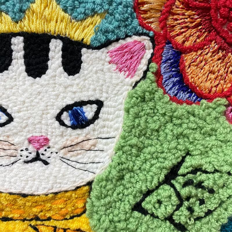俄羅斯戳繡純手工刺繡掛飾掛畫 家居裝飾用品 可愛貓咪繡 掛飾