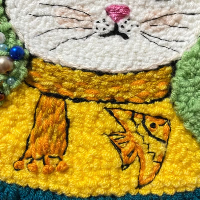 俄羅斯戳繡純手工刺繡掛飾掛畫 家居裝飾用品 可愛貓咪繡 掛飾