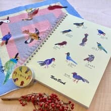 童趣插畫 台灣的鳥 筆記本 小方巾 紙膠帶 3件組 買即贈情人節小