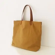 店主最愛的焦糖色帆布托特包超大容量實用耐看單肩包BB19005