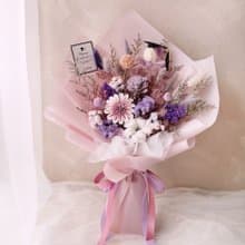 二代畢業花束-迷霧紫 /學士帽/蝴蝶結