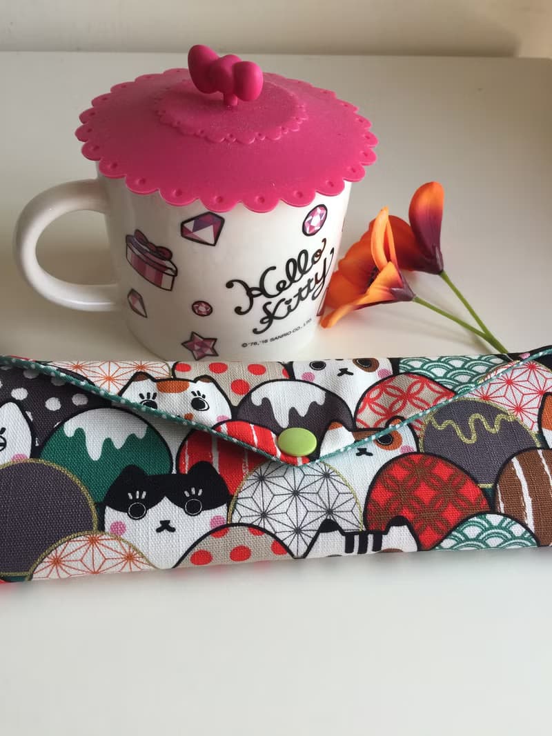 文青風環保筷袋 ~求你找到我 綠 收納包.筷袋.餐具袋.交換禮物.