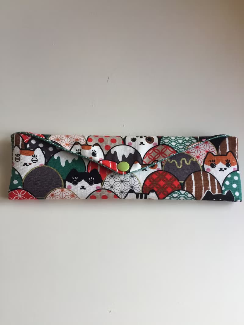 文青風環保筷袋 ~求你找到我 綠 收納包.筷袋.餐具袋.交換禮物.