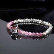 【花萃語】金片膠花水晶×碧璽×托帕石水晶手鍊 豐盛財富 貴人運