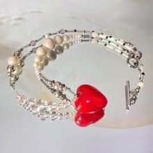 Sea Collection - 'Mermaid' Glass Craft Heart Necklace
