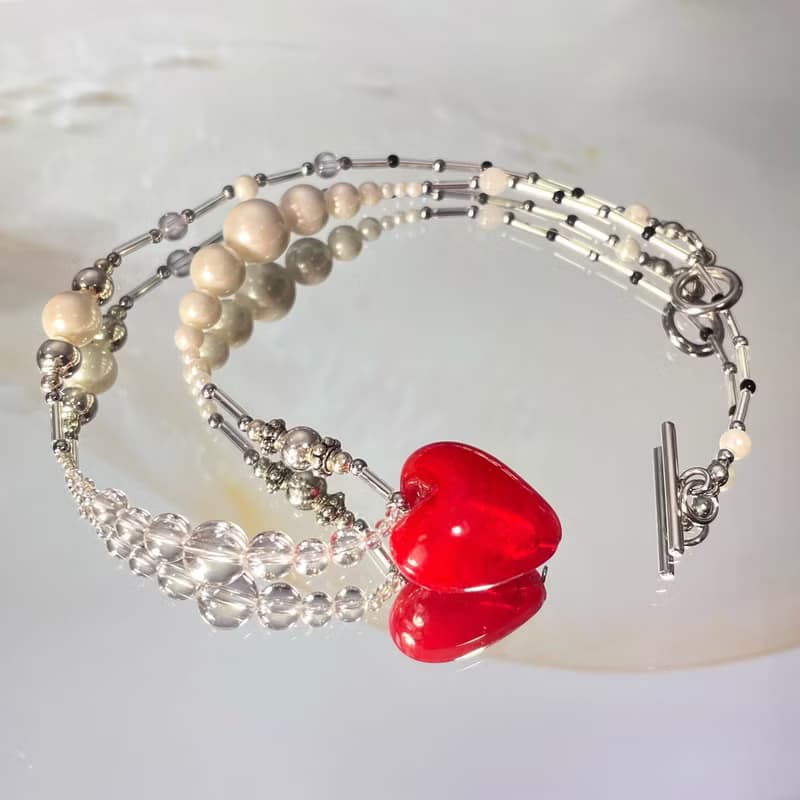 Sea Collection - 'Mermaid' Glass Craft Heart Necklace
