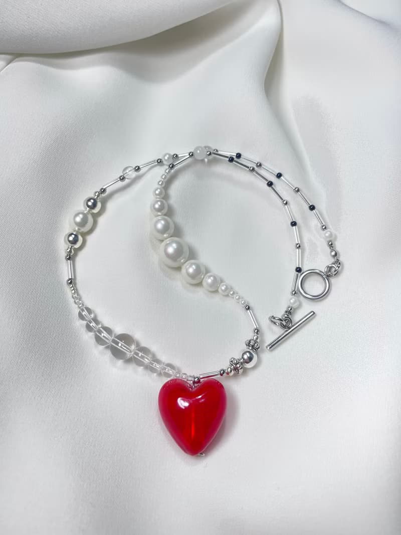 Sea Collection - 'Mermaid' Glass Craft Heart Necklace