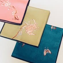 自慢堂清夢方茶巾 菊花/梅花/蝴蝶