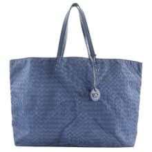 【日本直送】ボッテガヴェネタ BOTTEGAVENETA イントレッチオリュージョン トートバッグ ナイロン 紺 ユニセックス【中古】