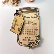 Preserve The Date Wooden Wedding Jar – Customizable Save The Date Keepsake