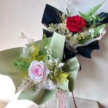 韓系自然風不凋花花束-永生玫瑰花束。情人節七夕生日禮物