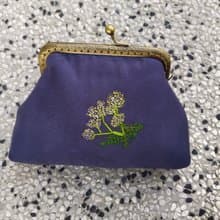 小花銀合歡 麂皮口金包