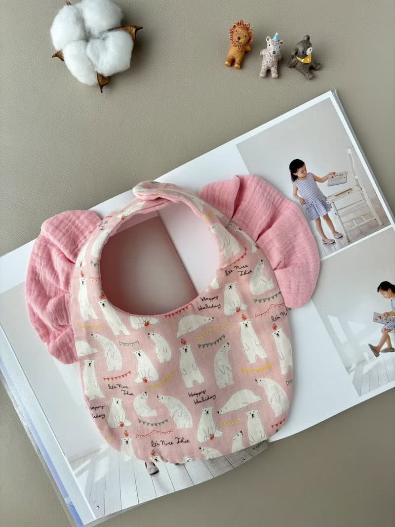 繽紛童話故事 快樂北極熊 飛飛袖圍兜兜  口水巾 嬰兒