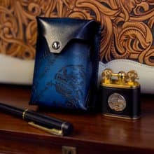 英倫復古牛皮香烟盒 名片盒 手工擦色 高端便携收纳盒 意大利植鞣