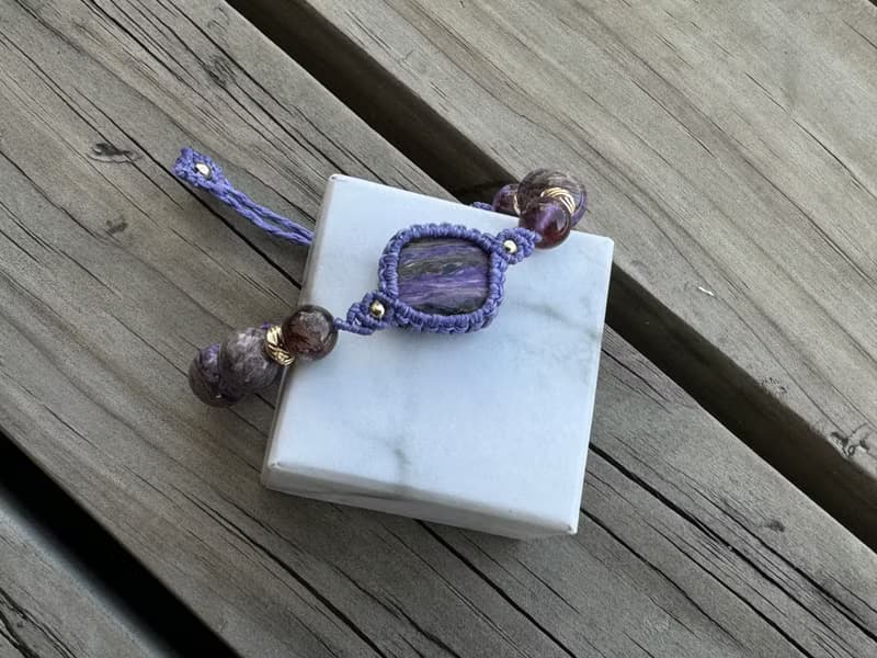 230622 Macrame 南美蠟線 紫龍晶 手鍊