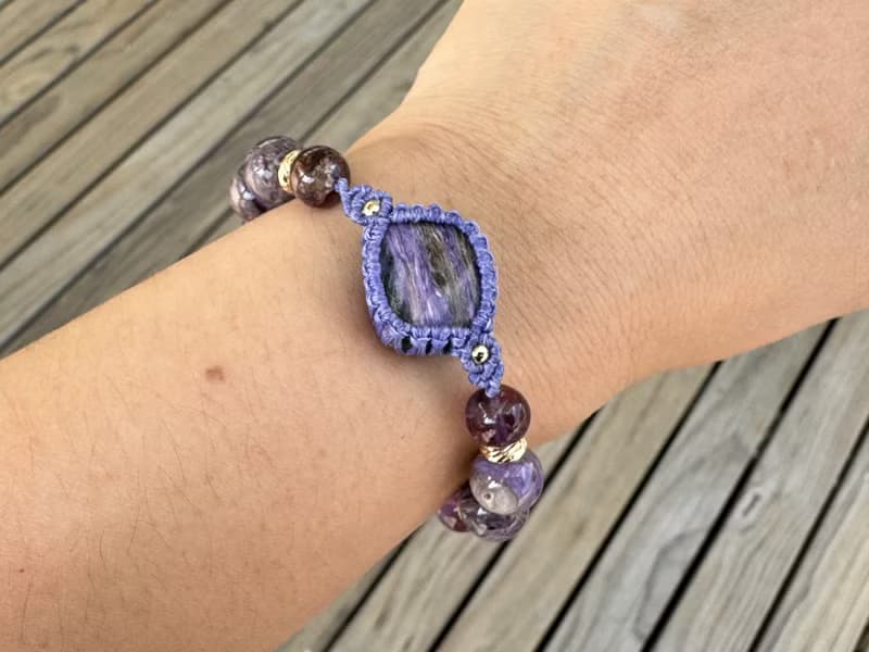 230622 Macrame 南美蠟線 紫龍晶 手鍊