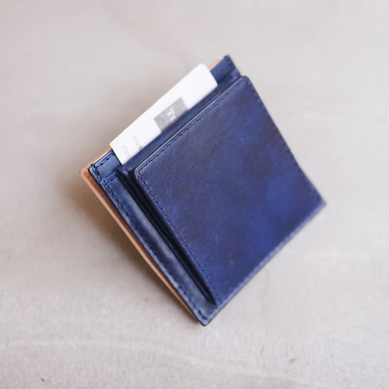 日本經典 藍染工藝質感精巧短夾Made in Japan by Baggy Port