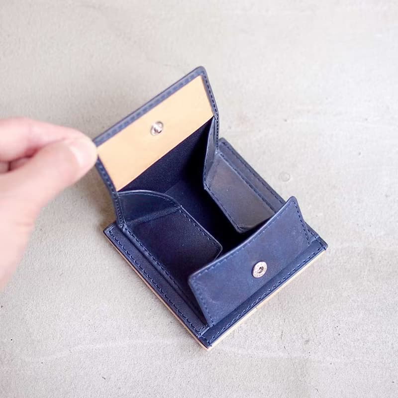 日本經典 藍染工藝質感精巧短夾Made in Japan by Baggy Port