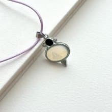 【天秤天蠍座|10月】蛋白石黑瑪瑙鍍銀將軍雕刻項鏈 愛情人緣