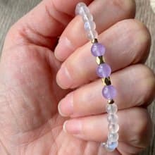 斯里蘭卡月光石紫羅蘭水晶手串手鍊