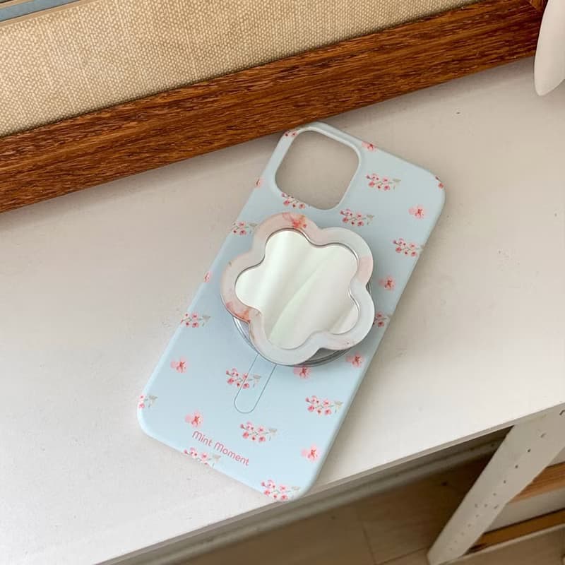 天藍色花朵 iPhone MagSafe 手機硬殼