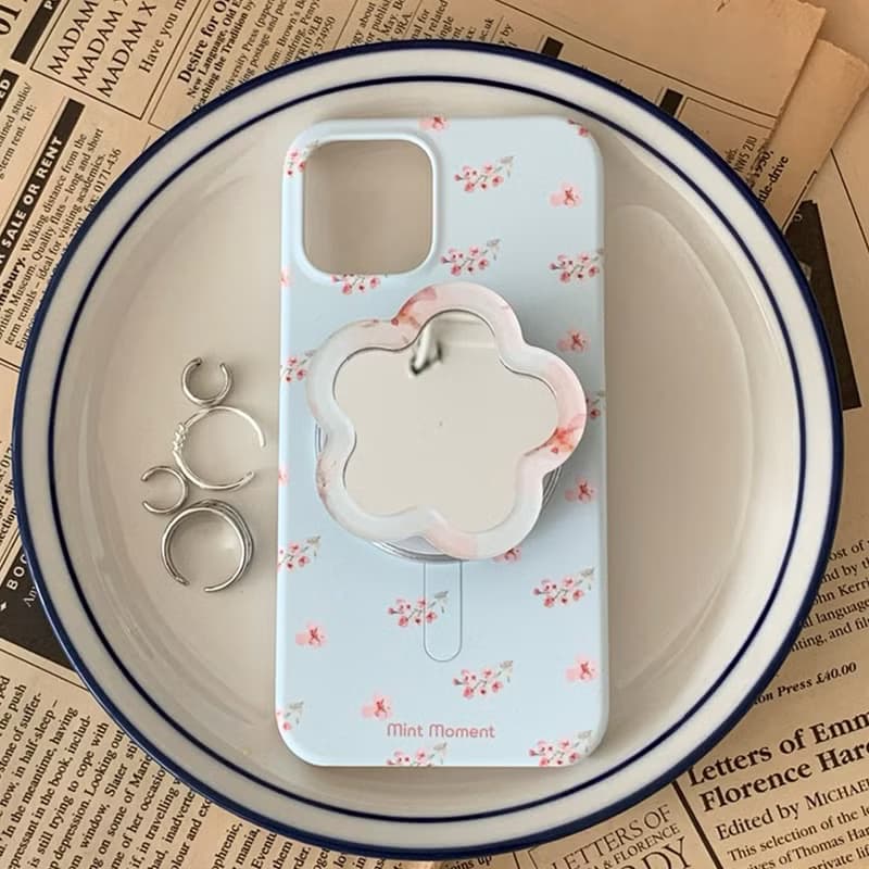 天藍色花朵 iPhone MagSafe 手機硬殼