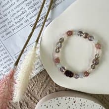 美麗石榴石貔貅彈性手鍊