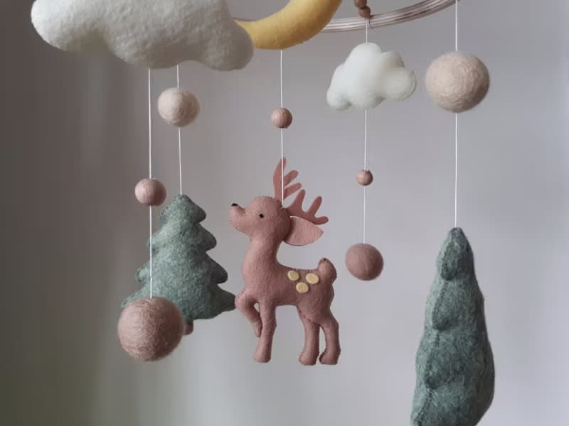 Baby mobile Woodland nursery decor, forest crib mobile, baby shower gift