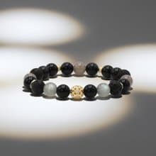 精靈Genie | 華爾滋圓舞曲 x 灰月光黑曜石手鍊 拉長石彩曜石