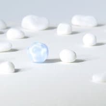 Pure系列 玻璃耳環 耳夾 單隻 不規則 透明 藍色