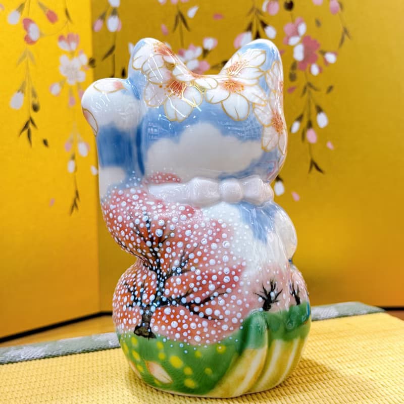 【櫻映晴空】日本清水燒招財貓 | 左春野