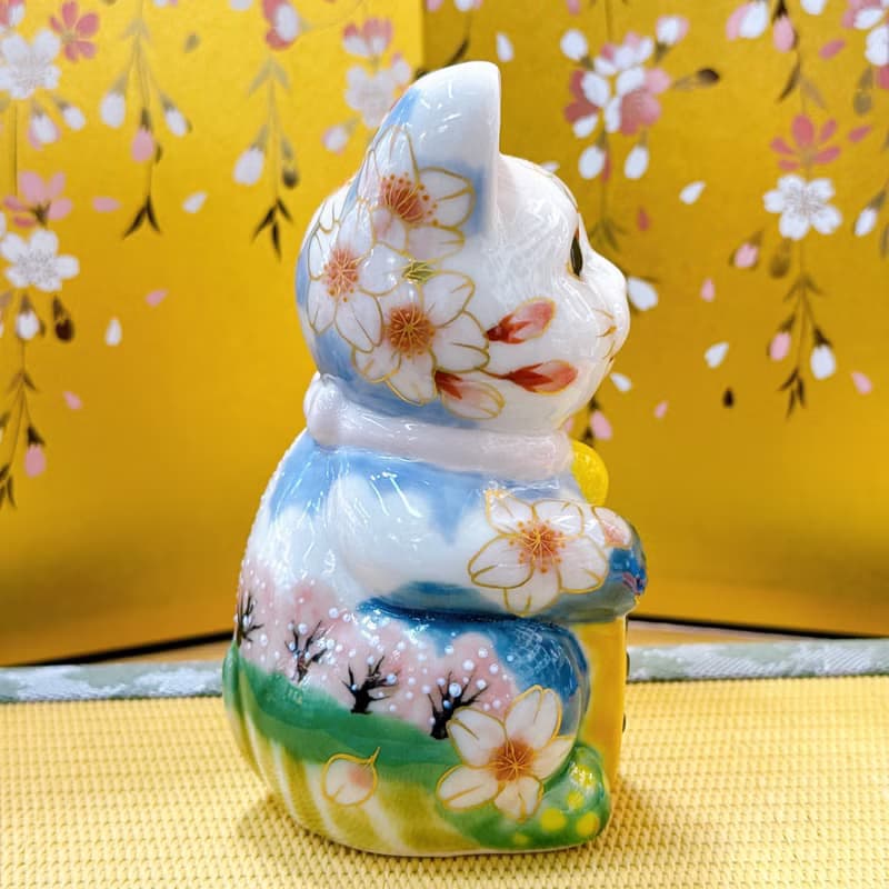 【櫻映晴空】日本清水燒招財貓 | 左春野