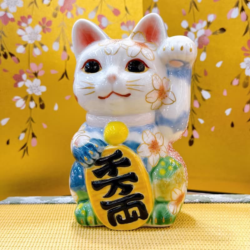 【櫻映晴空】日本清水燒招財貓 | 左春野