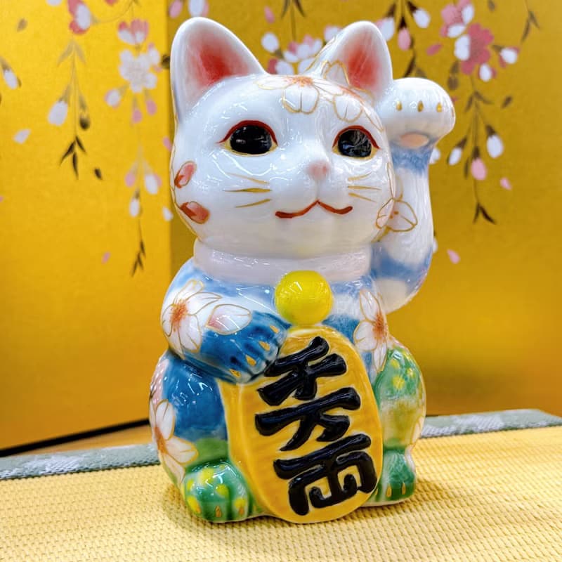 【櫻映晴空】日本清水燒招財貓 | 左春野