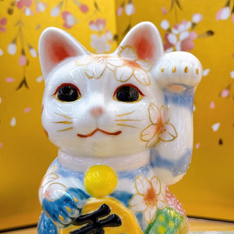 【櫻映晴空】日本清水燒招財貓 | 左春野