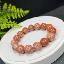 精品天然珊瑚玉手串冰潤高瓷玉化橘粉大花鳳尾紋菊花玉單圈女14mm