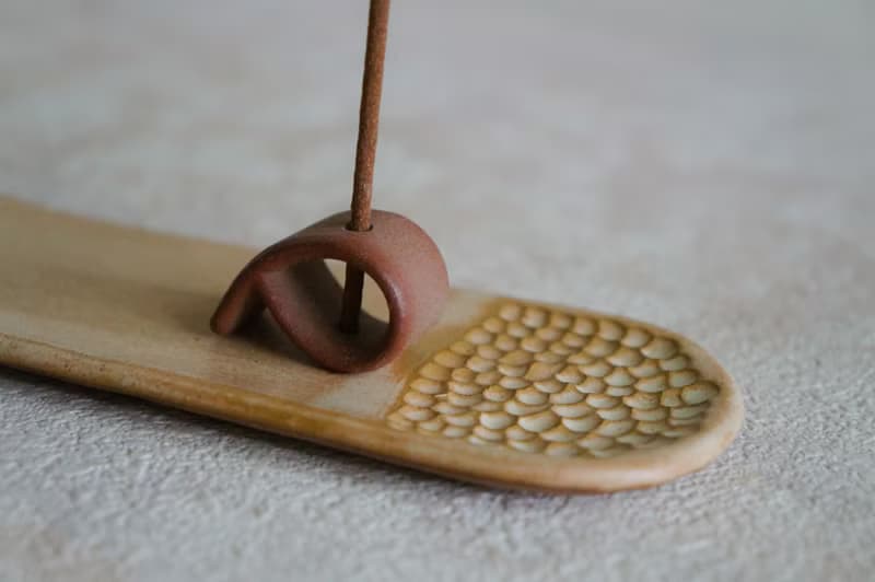 【霧面米色】長形香盤/線香座