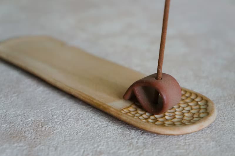 【霧面米色】長形香盤/線香座